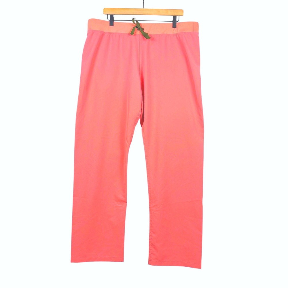 FIGS Womens Technical Straight Leg Sz XL Coral Pink Scrub Pants T21003 Medical